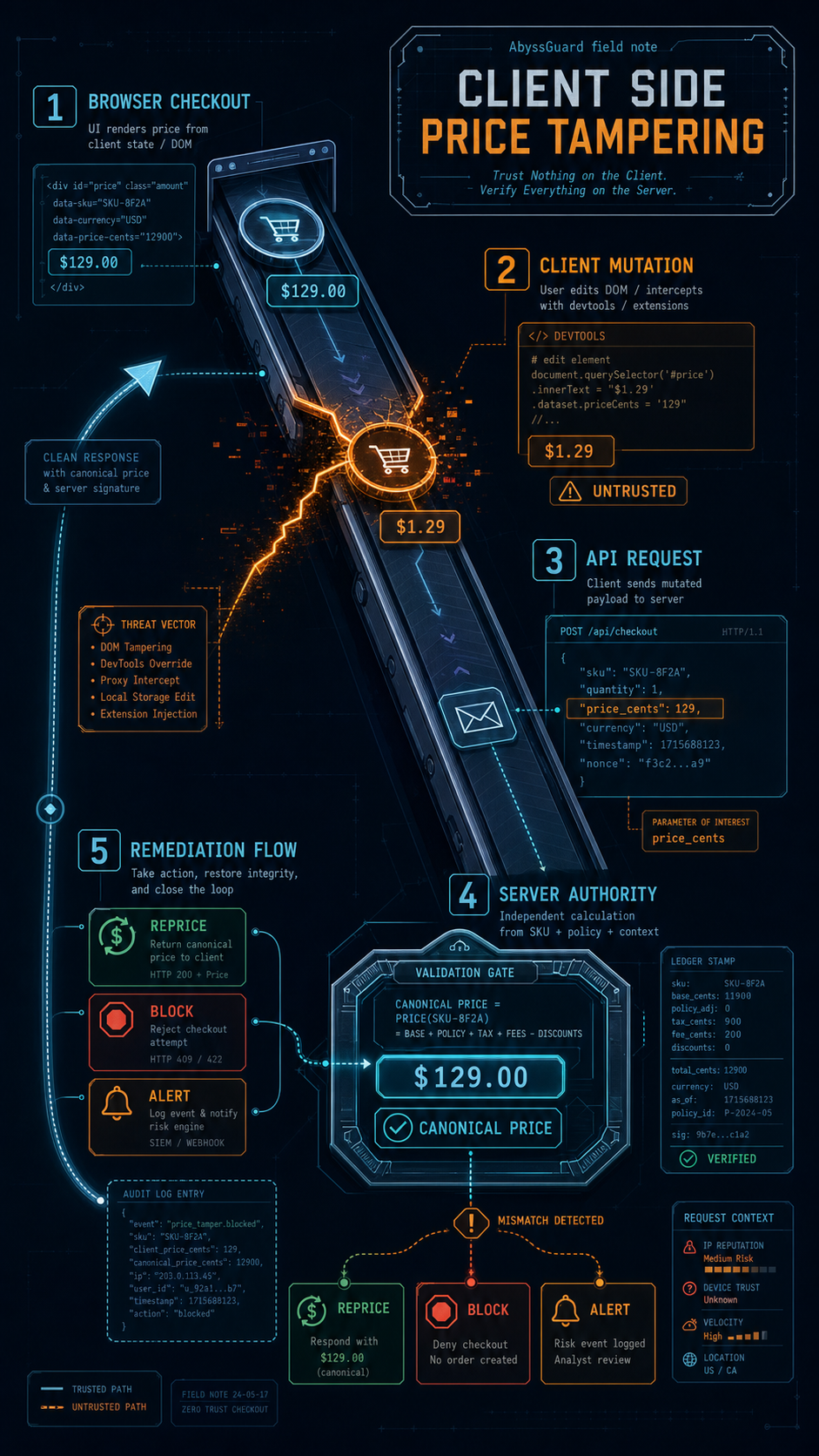 client side price tampering visual guide