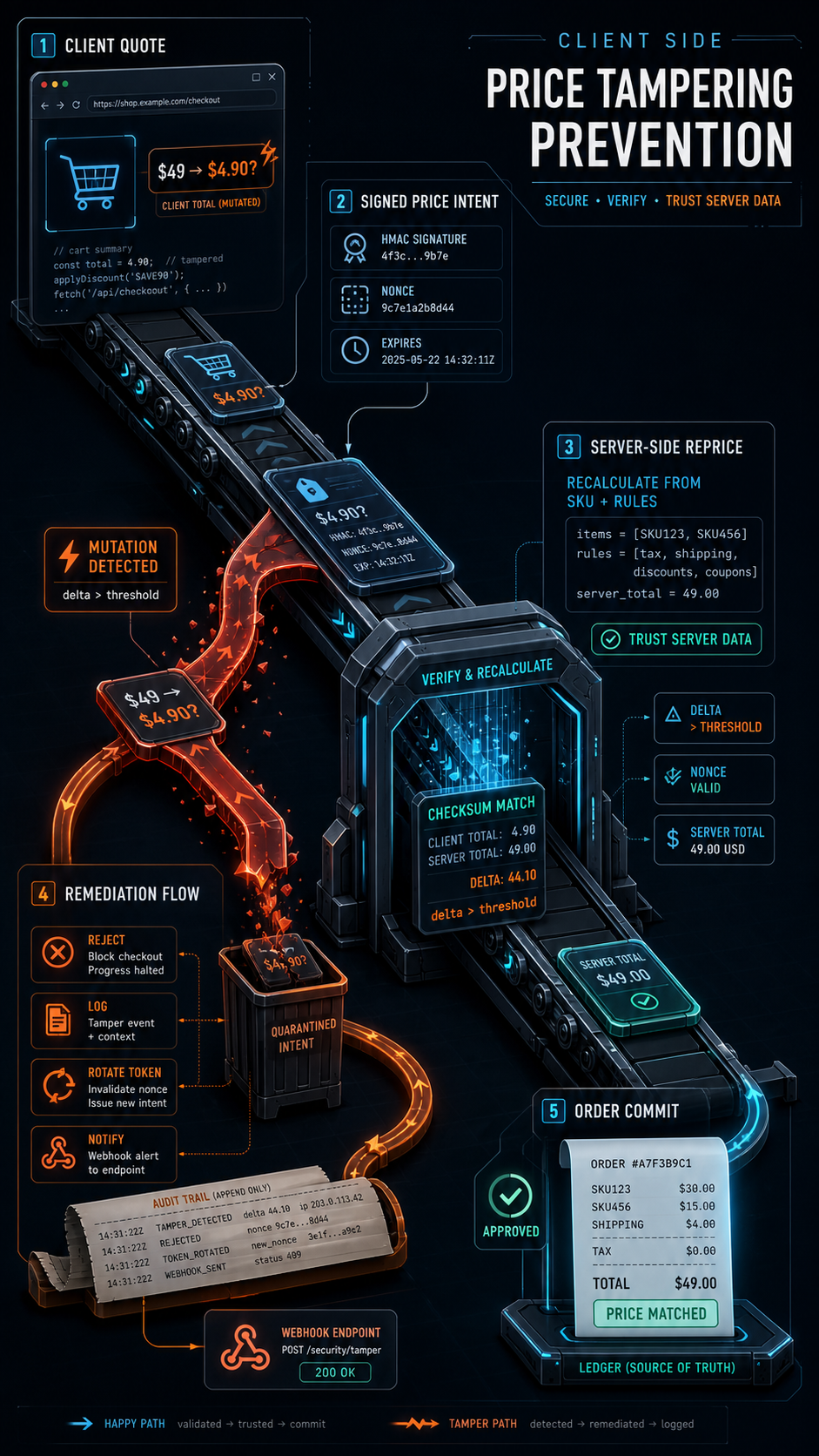 client side price tampering prevention visual guide