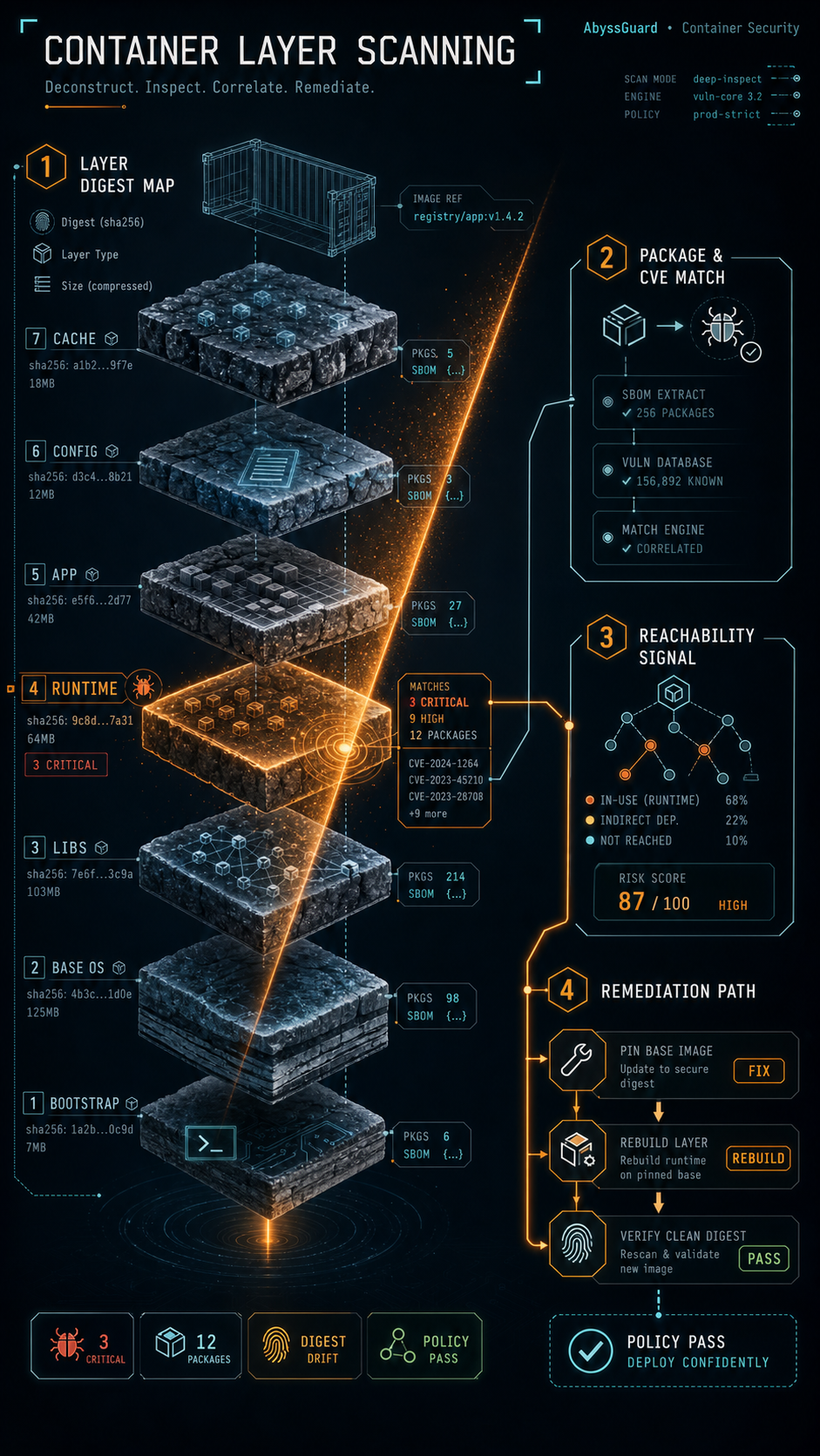 container layer scanning visual guide