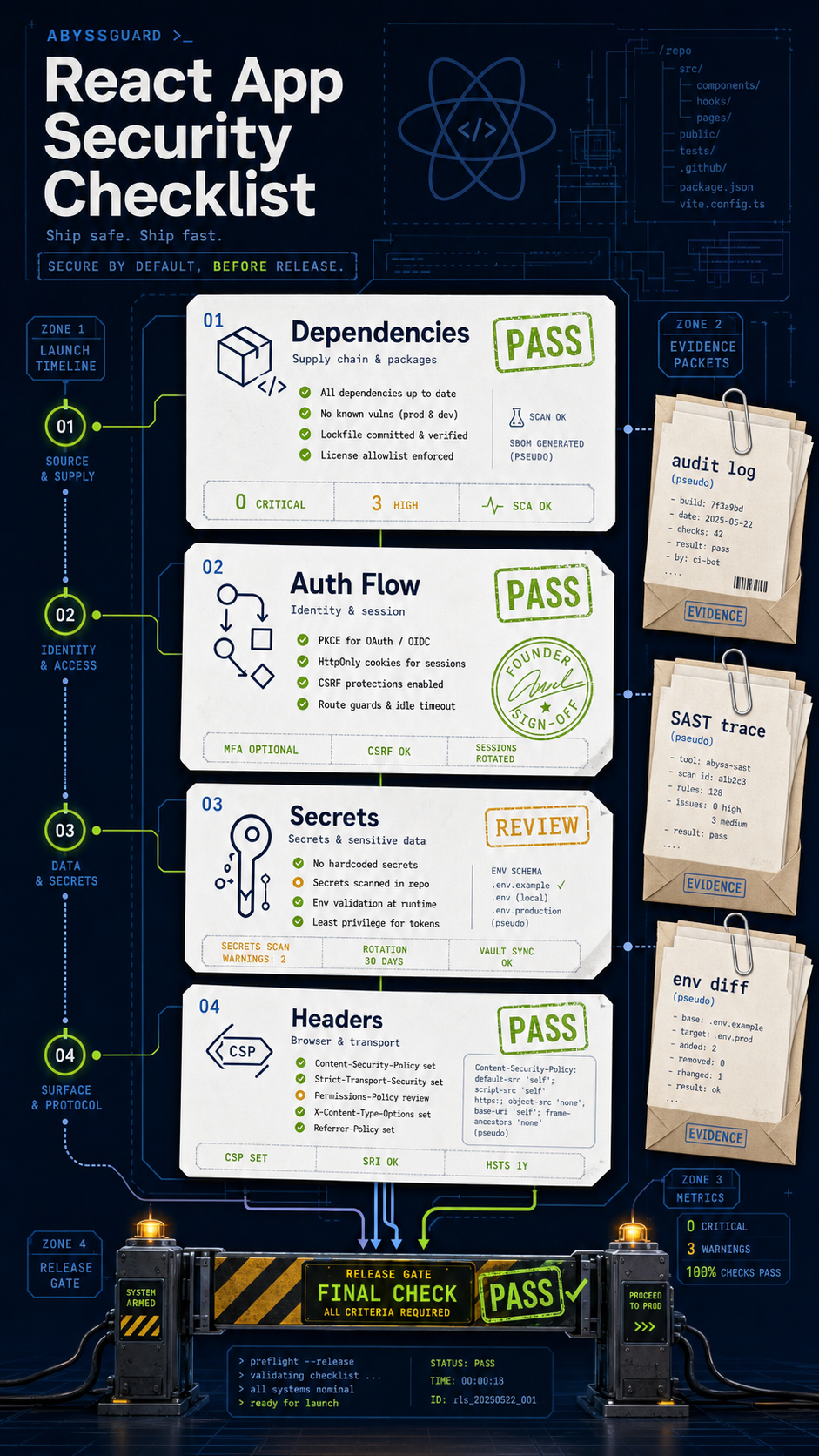 react app security checklist visual guide