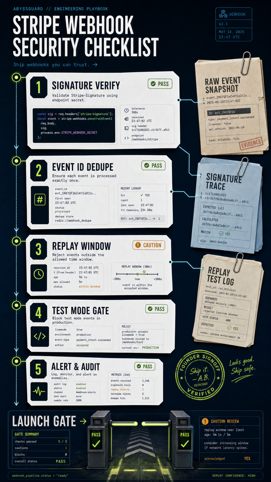 stripe webhook security checklist visual guide