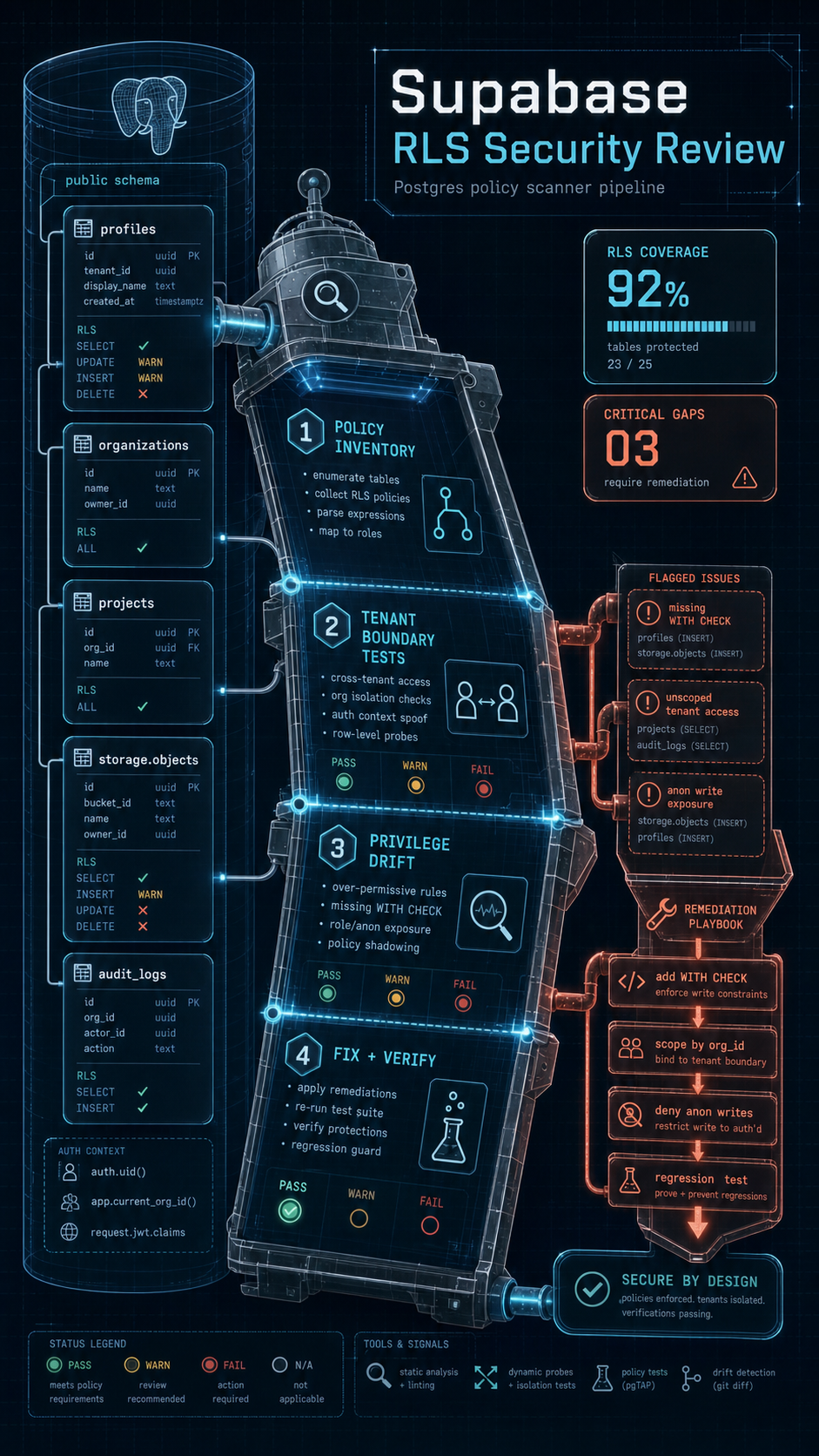 supabase rls security review visual guide